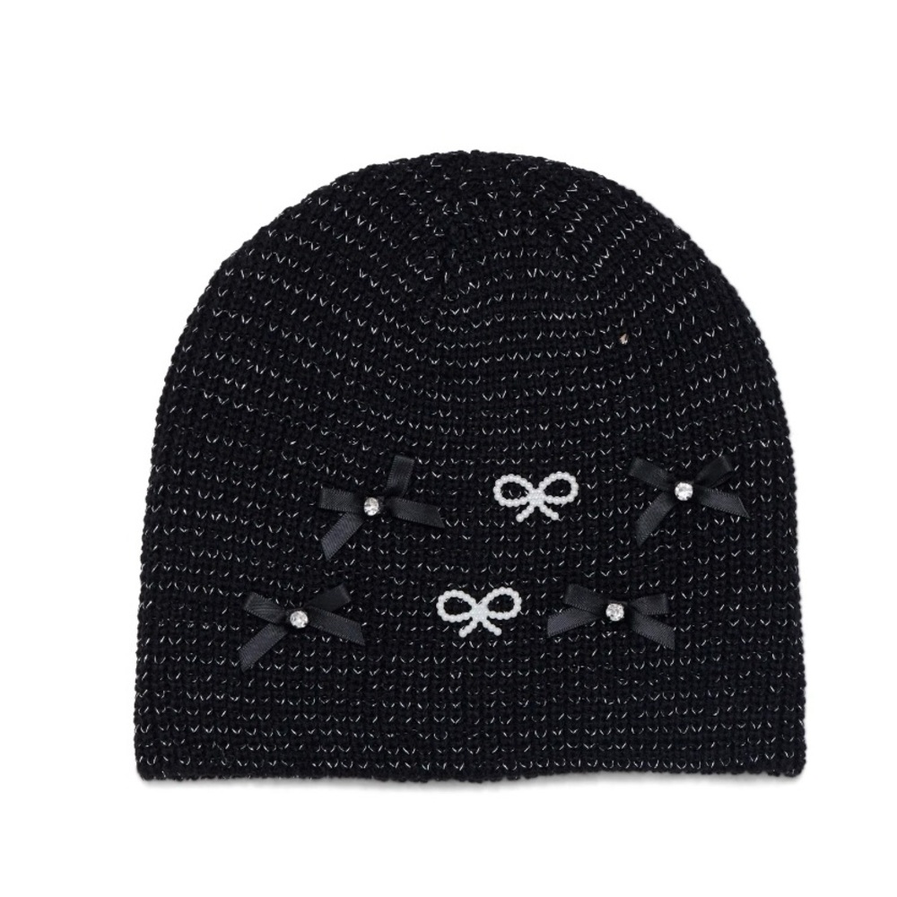 Madden NYY Black Knit Beanie with Bow Accents! NWT!